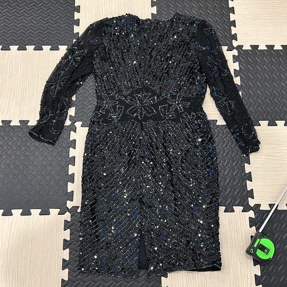 beaded and sequence black dress with lots of detailing - Picture 8 of 15